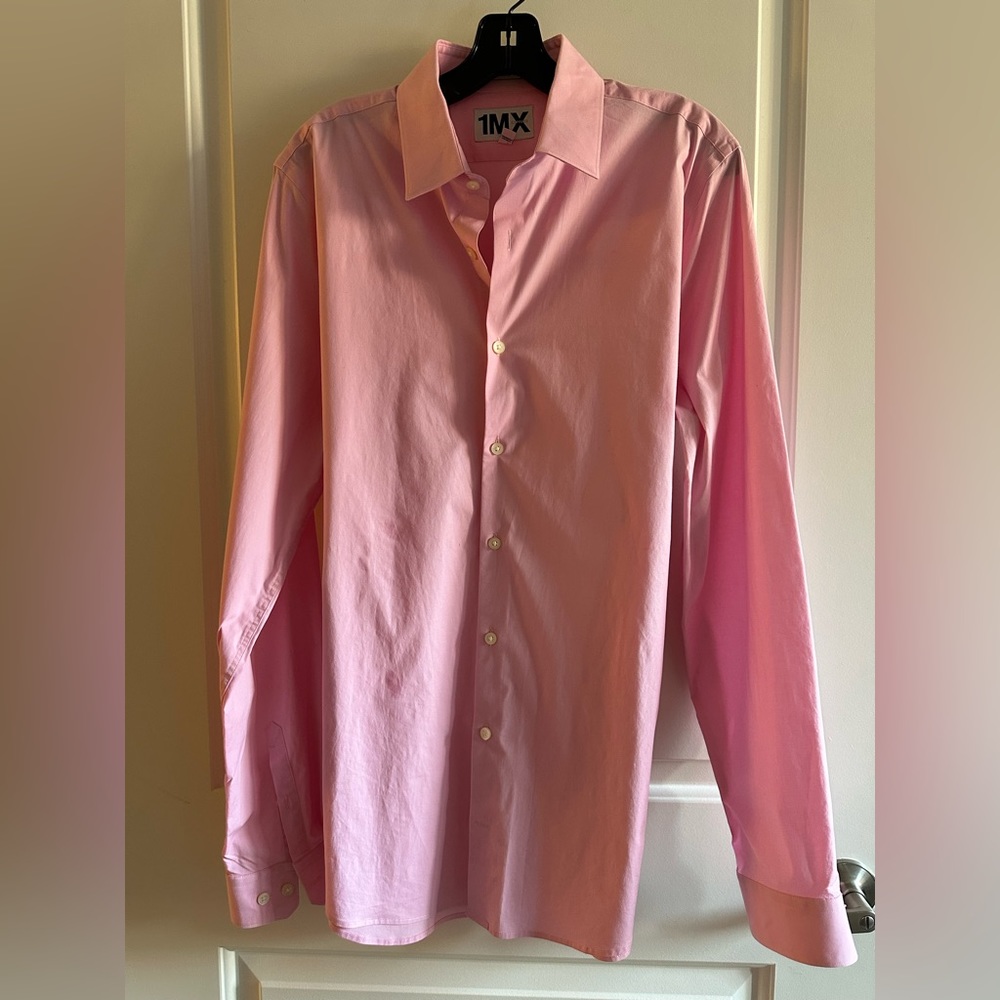 Express Tall L Extra Slim Fit Light Pink Button-Down Dress Shirt